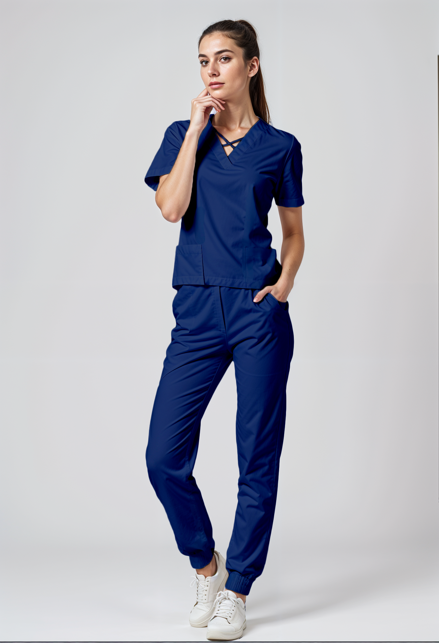 SET: Scrub Azul Vital + Pantalón Sea + Gorro Sea