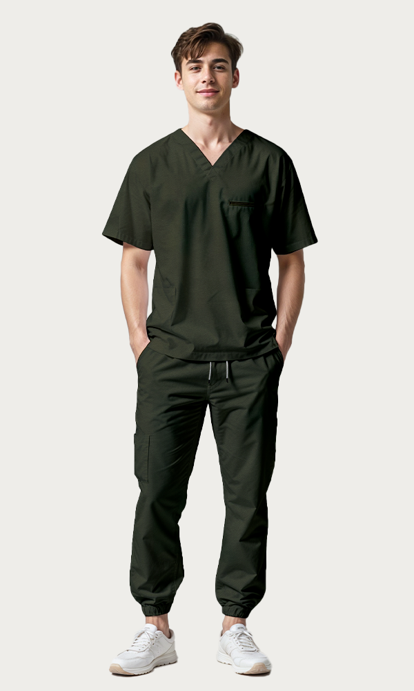 Scrub de hombre "Vibe" Verde Militar