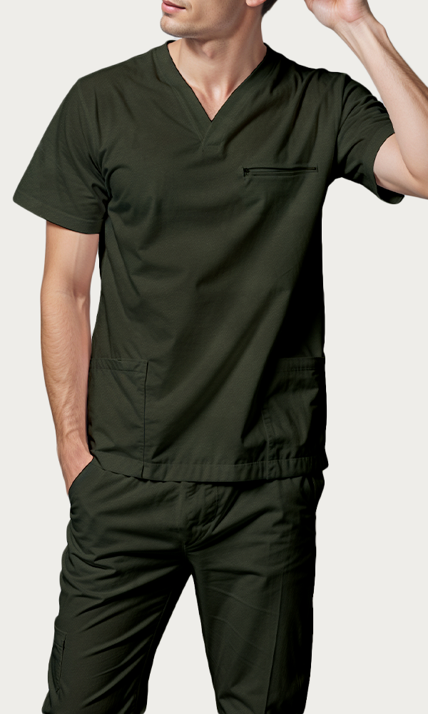 Scrub de hombre "Vibe" Verde Militar