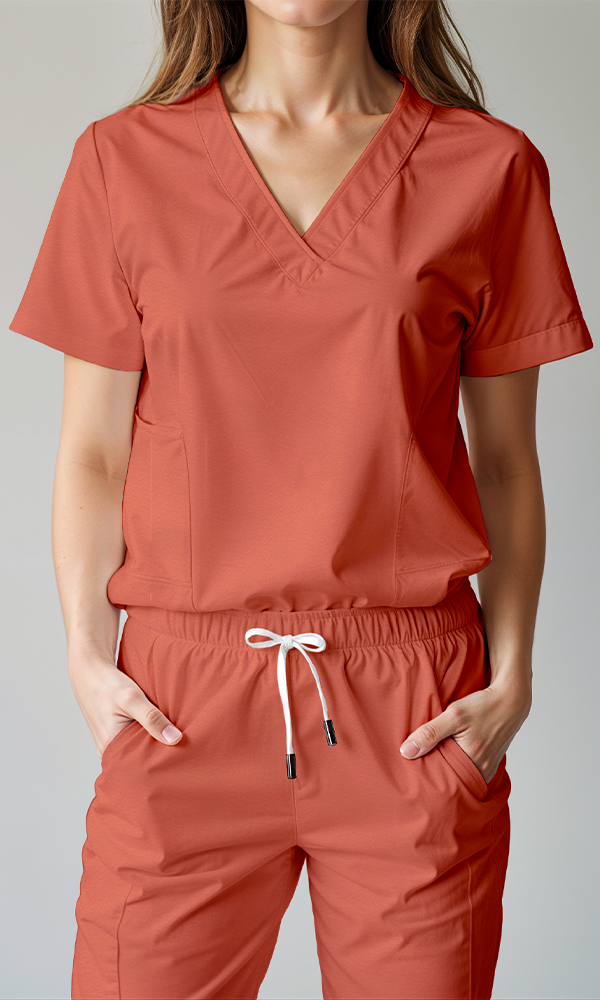 Scrub de mujer "Vibe" Rojo Terracota