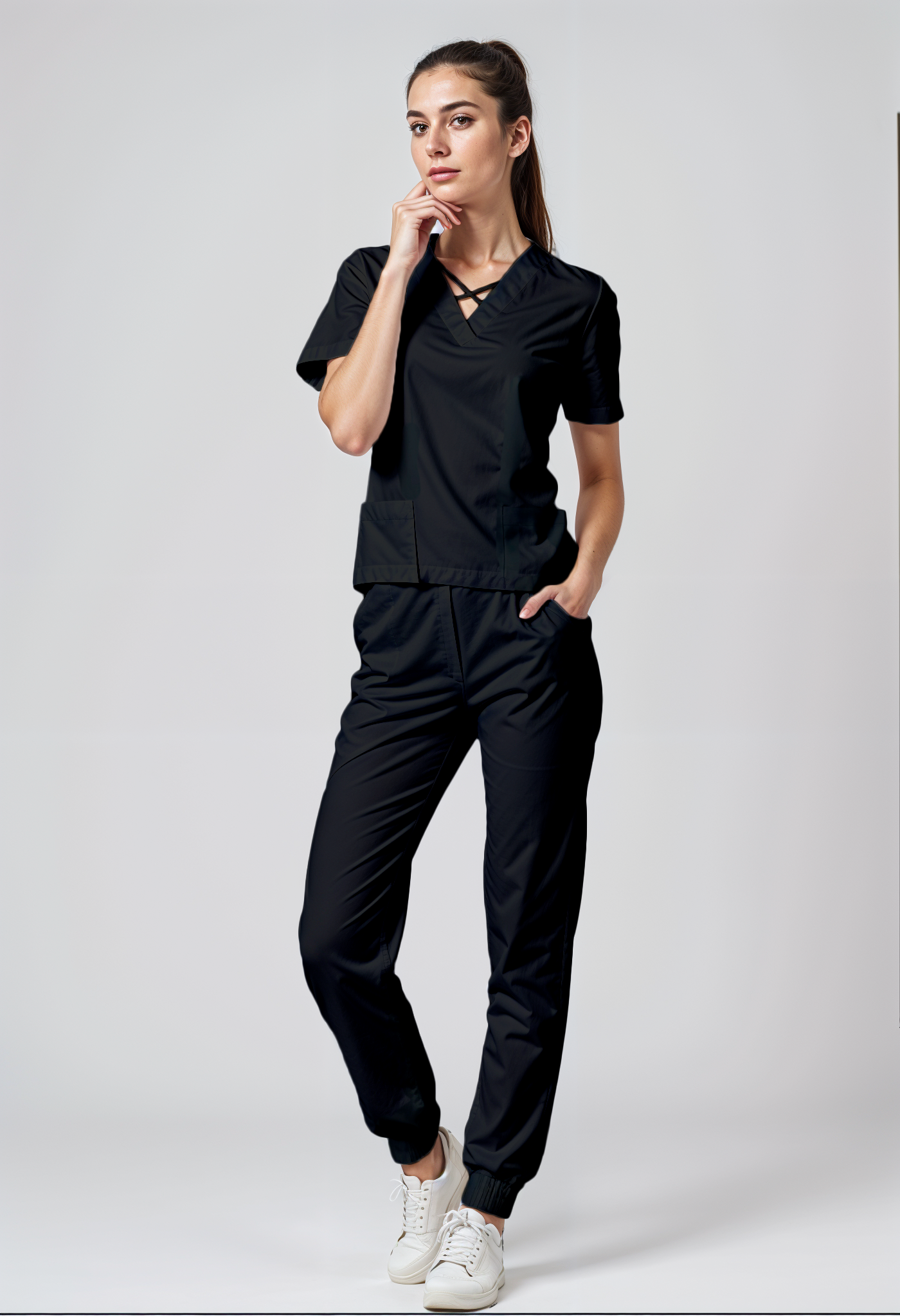 SET: Scrub Negro + Pantalón Friends