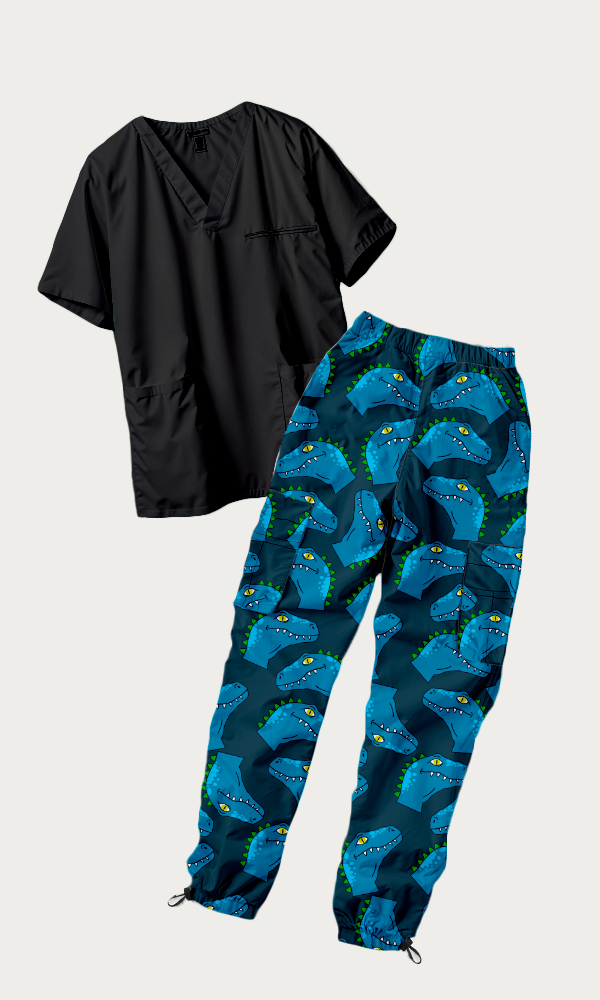 SET: Pantalón Hombre Rex Blue + Scrub "Vibe" Negro