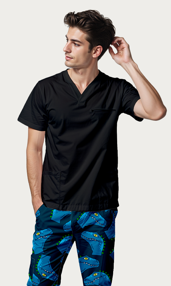 SET: Pantalón Hombre Rex Blue + Scrub "Vibe" Negro