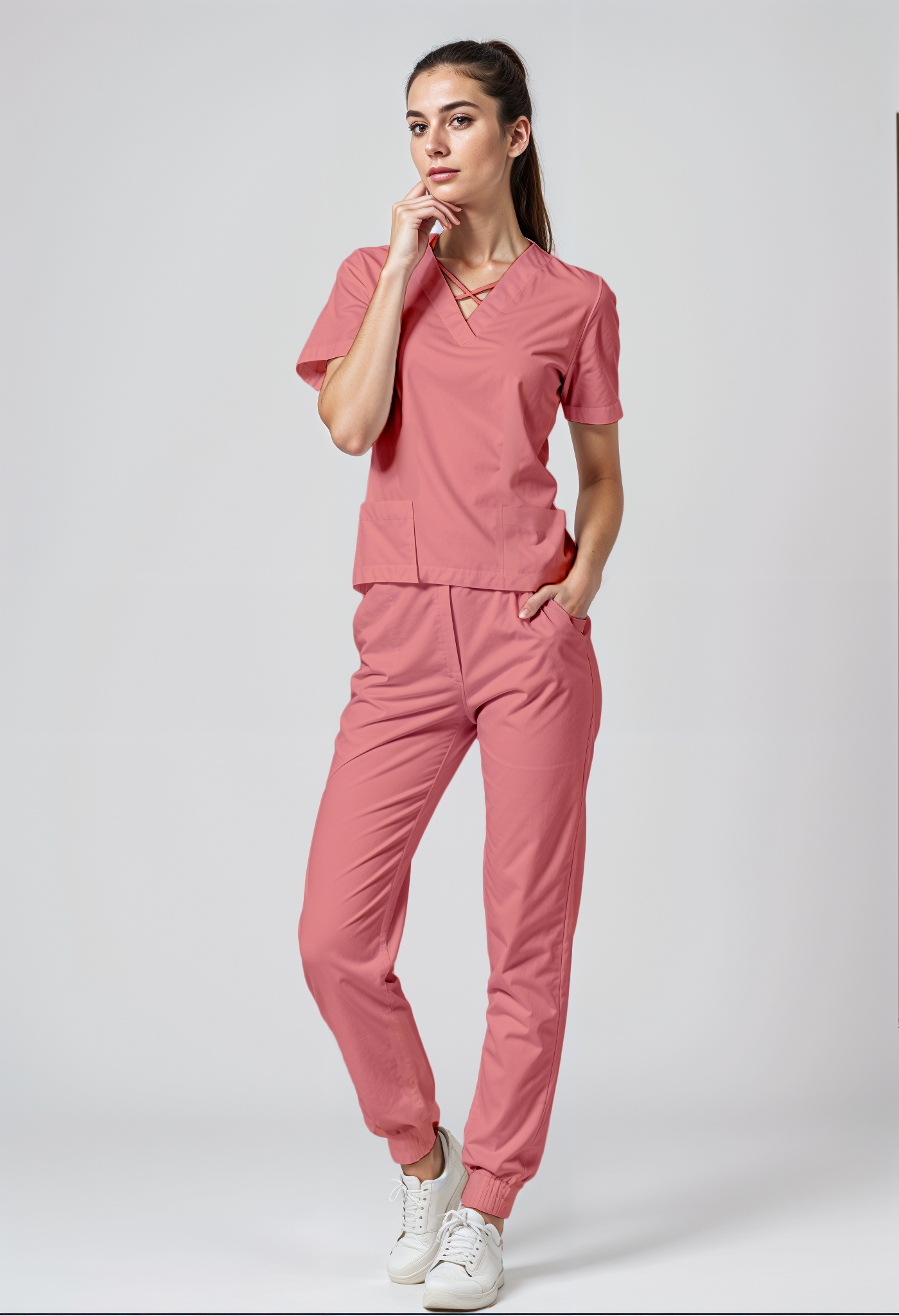 Set: Scrub Salmón + Pantalón Guacamaya