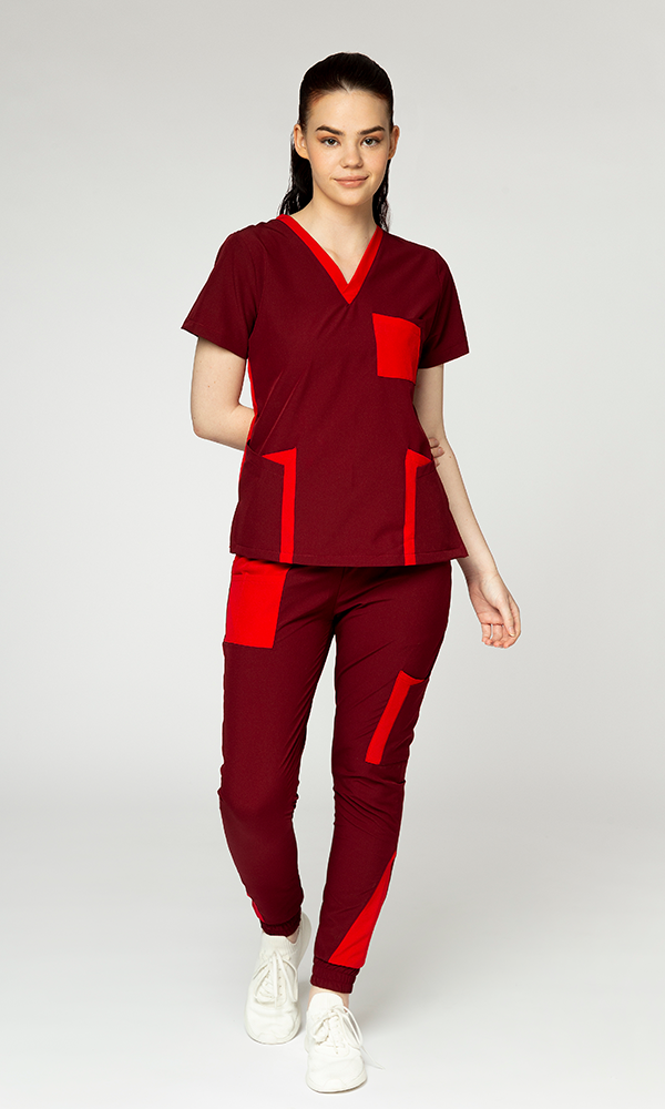 Pantalón Mujer "Funky Fluids" Tinto