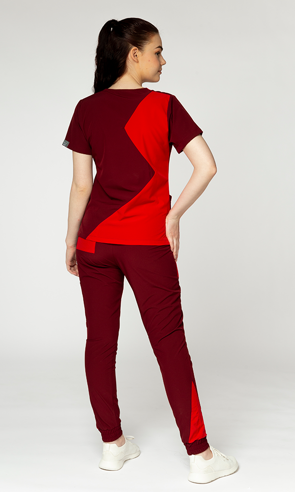 Pantalón Mujer "Funky Fluids" Tinto