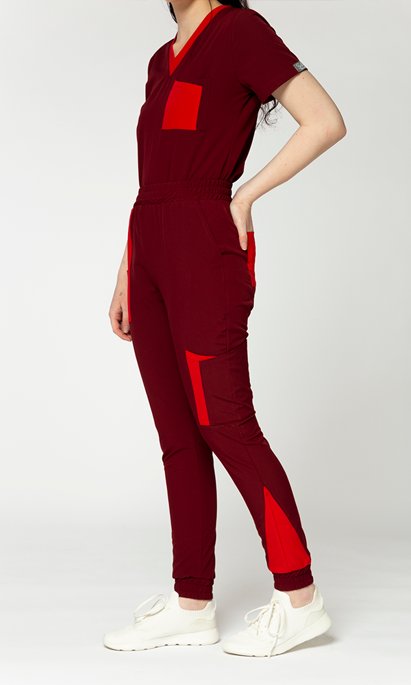 Pantalón Mujer "Funky Fluids" Tinto
