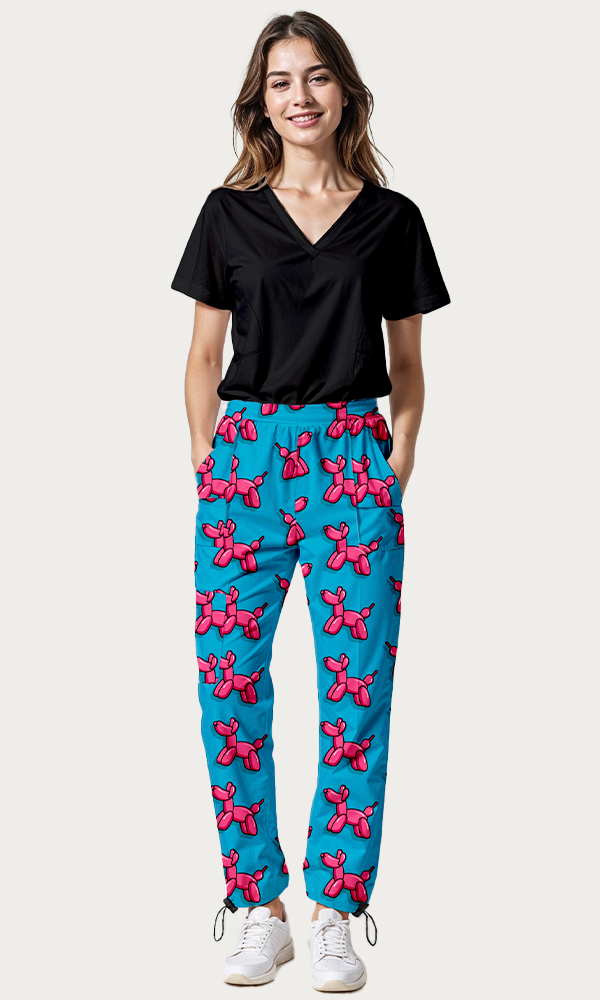 SET: Pantalón Balloon dog + Scrub "Vibe" Negro