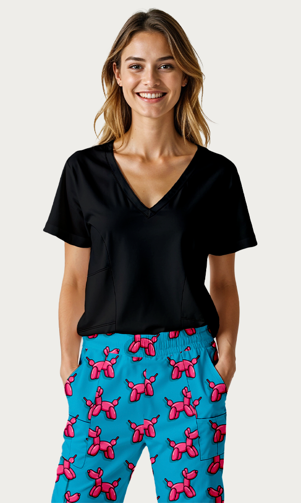 SET: Pantalón Balloon dog + Scrub "Vibe" Negro