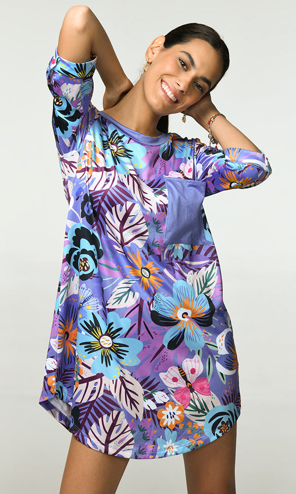 Pijama Camison Comfy Acid Flowers