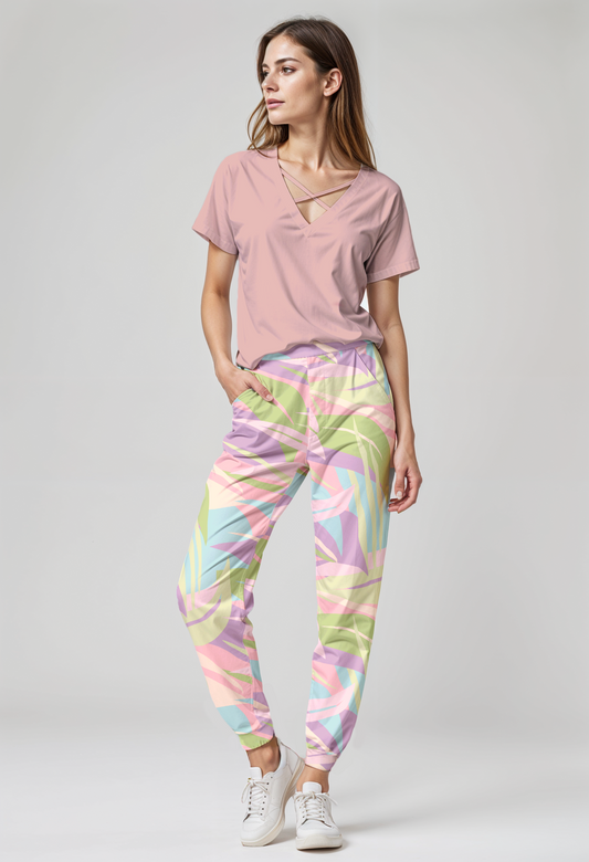 SET: Scrub Rosa Palo + Pantalón Leaves