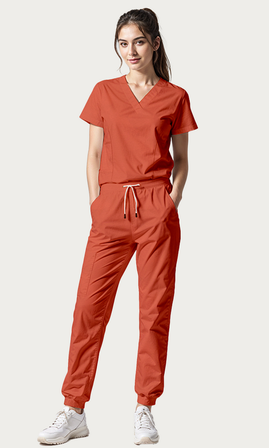 Scrub de mujer "Vibe" Rojo Terracota