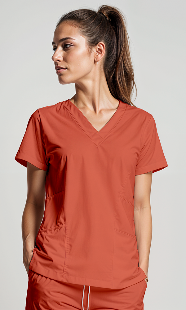 Scrub de mujer "Vibe" Rojo Terracota