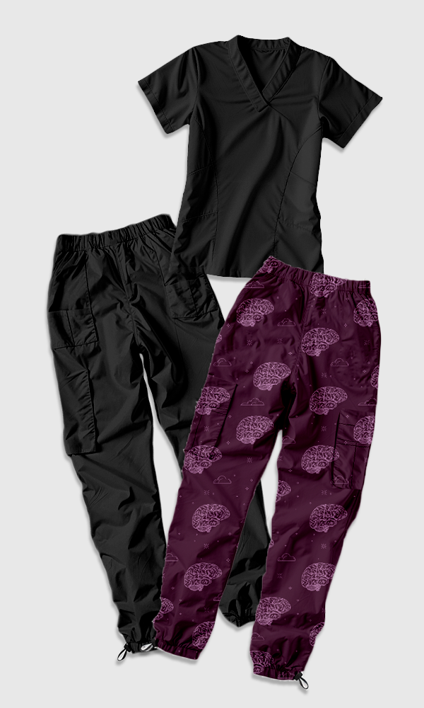 SET: Scrub "Vibe" Negro + Pantalón Mindset Mujer