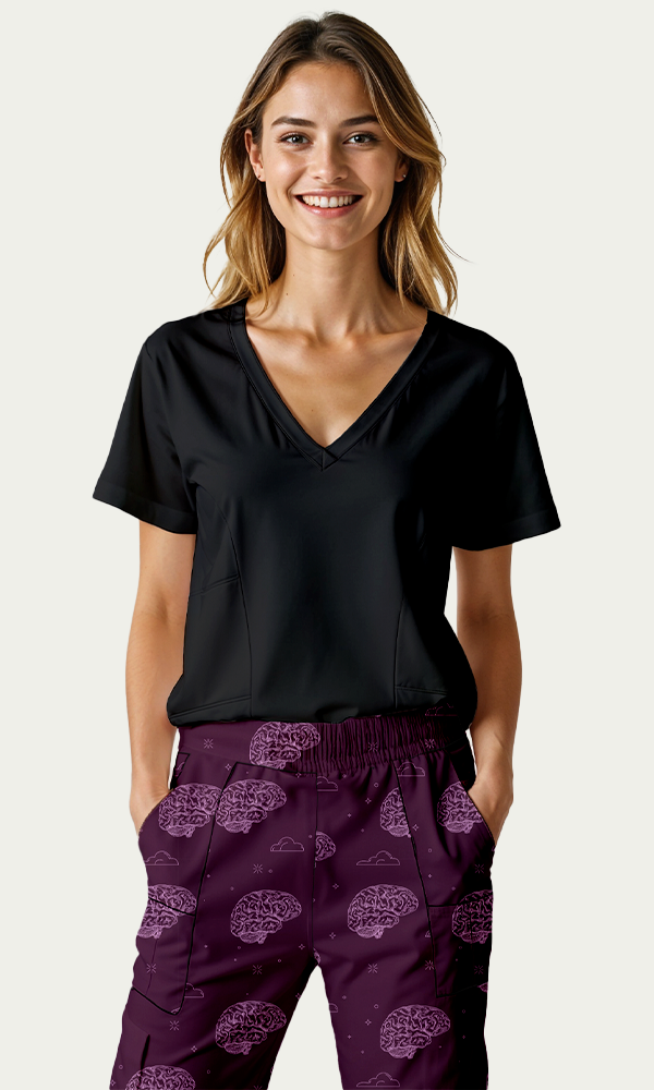SET: Scrub "Vibe" Negro + Pantalón Mindset Mujer