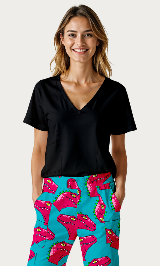 SET: Pantalón Pink Rex + Scrub "Vibe" Negro