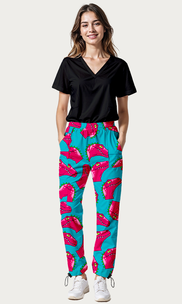 SET: Pantalón Pink Rex + Scrub "Vibe" Negro