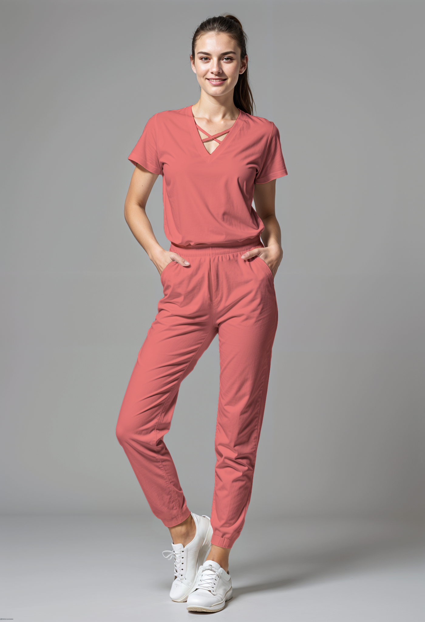Scrub de mujer “VitalFit” Salmón