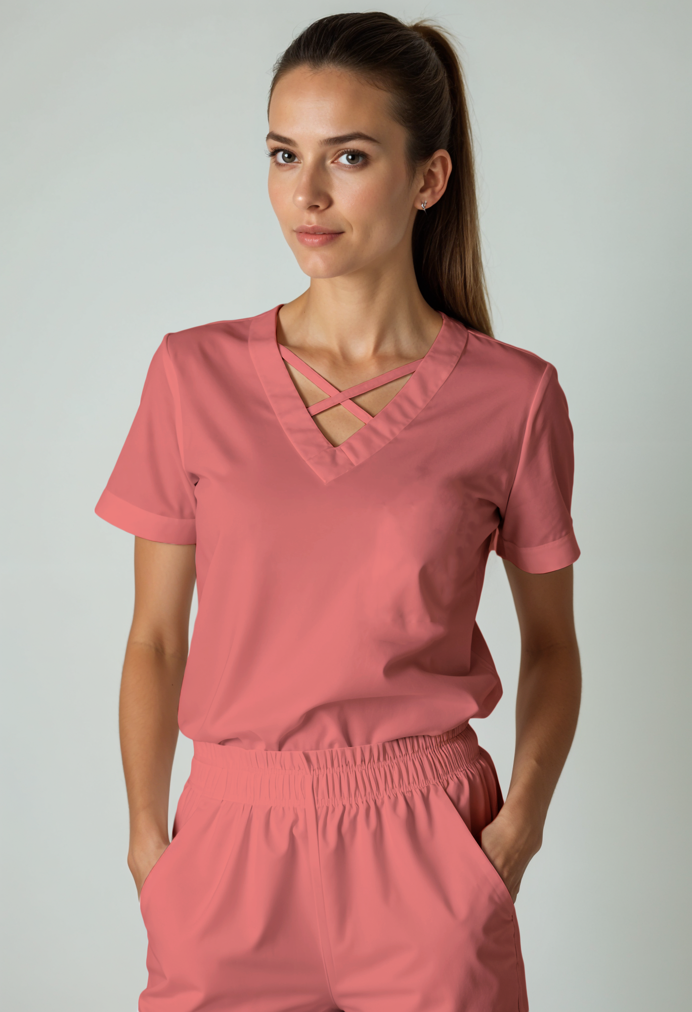 Scrub de mujer “VitalFit” Salmón